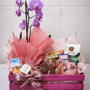 Caixote com orquídea