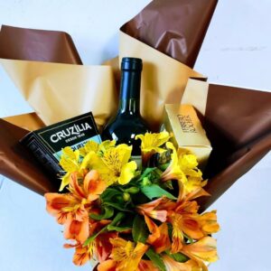 Kit de bebida e queijos