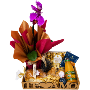 Caixa Amor com Orquídea e Café da Manhã